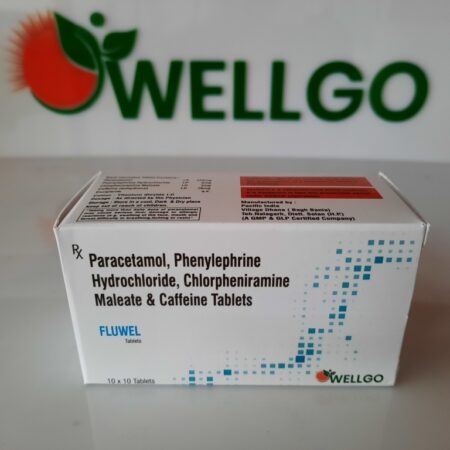 Paracetamol 325 mg + Phenylpherine Hydrochloride 5 mg + Cholrpheniramine Maleate - 2 mg + Caffeine 16 mg