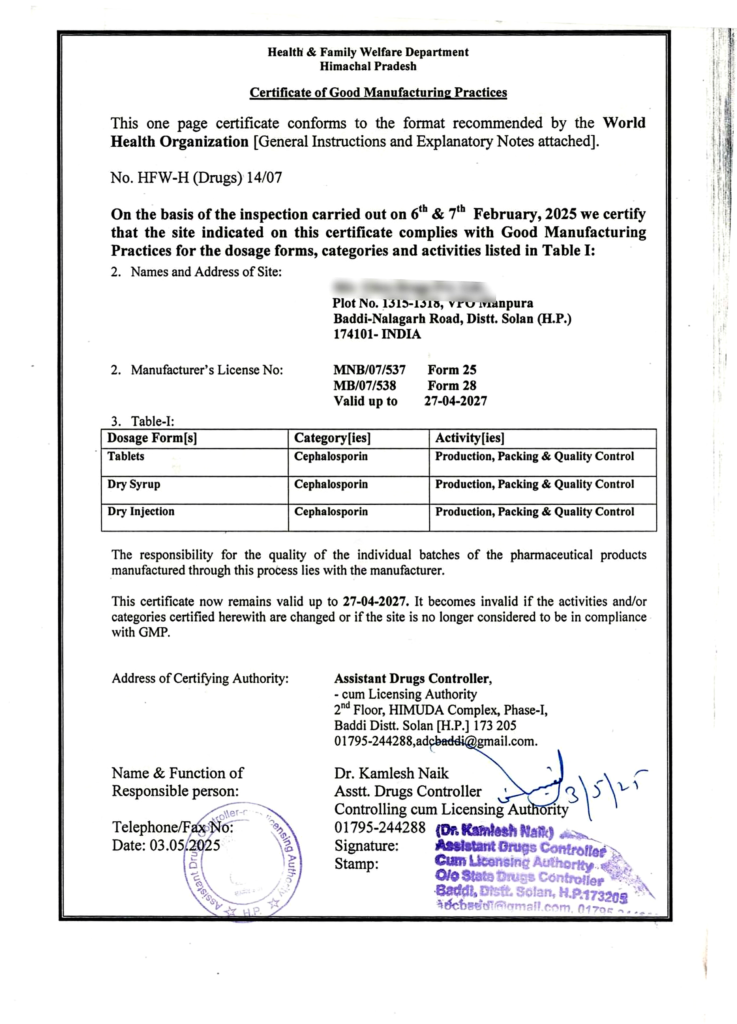 Certificate